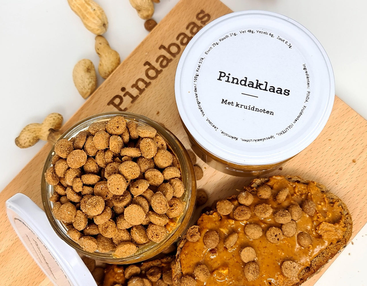 Peanut butter with gingerbread nuts